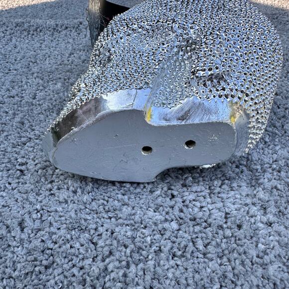 Skull Silver Textured Metallic Makeup Brush Pencil Holder Halloween Spooky Eyes - Picture 12 of 16